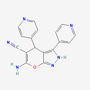 molecular formula C17H12N6O B4103853 6-amino-3,4-di-4-pyridinyl-1,4-dihydropyrano[2,3-c]pyrazole-5-carbonitrile 