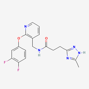 molecular formula C18H17F2N5O2 B4103879 N-{[2-(3,4-difluorophenoxy)-3-pyridinyl]methyl}-3-(5-methyl-4H-1,2,4-triazol-3-yl)propanamide 