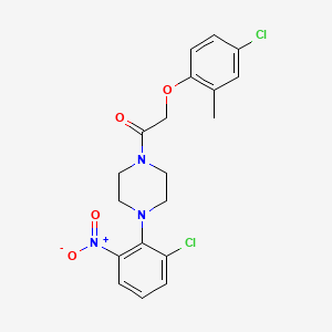 molecular formula C19H19Cl2N3O4 B4103887 1-[(4-chloro-2-methylphenoxy)acetyl]-4-(2-chloro-6-nitrophenyl)piperazine 