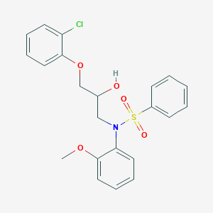 molecular formula C22H22ClNO5S B4103907 N-[3-(2-chlorophenoxy)-2-hydroxypropyl]-N-(2-methoxyphenyl)benzenesulfonamide 