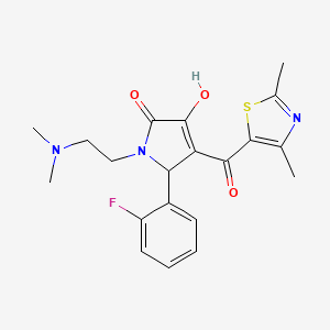 molecular formula C20H22FN3O3S B4103947 1-[2-(dimethylamino)ethyl]-4-[(2,4-dimethyl-1,3-thiazol-5-yl)carbonyl]-5-(2-fluorophenyl)-3-hydroxy-1,5-dihydro-2H-pyrrol-2-one 