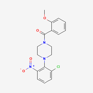 molecular formula C18H18ClN3O4 B4103954 1-(2-chloro-6-nitrophenyl)-4-(2-methoxybenzoyl)piperazine 