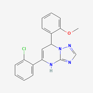 molecular formula C18H15ClN4O B4103965 5-(2-chlorophenyl)-7-(2-methoxyphenyl)-4,7-dihydro[1,2,4]triazolo[1,5-a]pyrimidine 