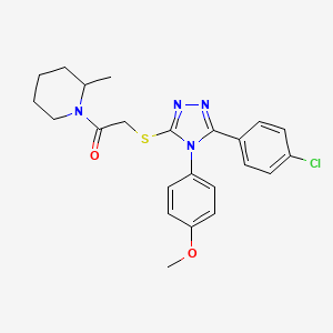 molecular formula C23H25ClN4O2S B4103968 1-({[5-(4-chlorophenyl)-4-(4-methoxyphenyl)-4H-1,2,4-triazol-3-yl]thio}acetyl)-2-methylpiperidine 