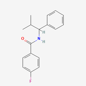molecular formula C17H18FNO B4103973 4-fluoro-N-(2-methyl-1-phenylpropyl)benzamide 