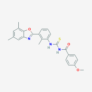 N-{[3-(5,7-dimethyl-1,3-benzoxazol-2-yl)-2-methylphenyl]carbamothioyl}-4-methoxybenzamide