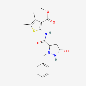 molecular formula C19H21N3O4S B4104010 methyl 2-{[(2-benzyl-5-oxo-3-pyrazolidinyl)carbonyl]amino}-4,5-dimethyl-3-thiophenecarboxylate 