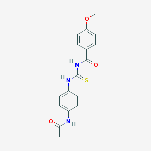 molecular formula C17H17N3O3S B410404 N-{[4-(acetylamino)phenyl]carbamothioyl}-4-methoxybenzamide 