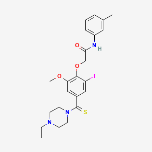 molecular formula C23H28IN3O3S B4104050 2-{4-[(4-ethyl-1-piperazinyl)carbonothioyl]-2-iodo-6-methoxyphenoxy}-N-(3-methylphenyl)acetamide 