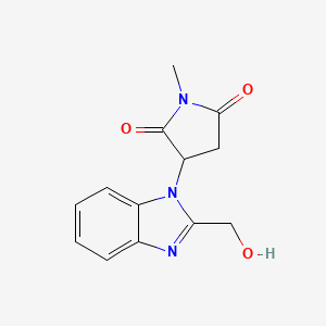 molecular formula C13H13N3O3 B4104054 3-[2-(hydroxymethyl)-1H-benzimidazol-1-yl]-1-methyl-2,5-pyrrolidinedione 
