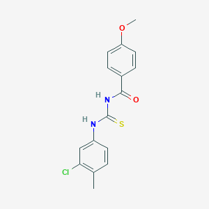 molecular formula C16H15ClN2O2S B410407 N-[(3-chloro-4-methylphenyl)carbamothioyl]-4-methoxybenzamide 