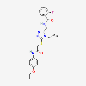 molecular formula C23H24FN5O3S B4104075 N-{[4-allyl-5-({2-[(4-ethoxyphenyl)amino]-2-oxoethyl}thio)-4H-1,2,4-triazol-3-yl]methyl}-2-fluorobenzamide 