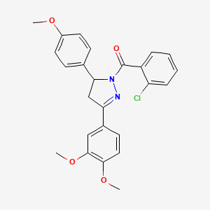 molecular formula C25H23ClN2O4 B4104081 1-(2-chlorobenzoyl)-3-(3,4-dimethoxyphenyl)-5-(4-methoxyphenyl)-4,5-dihydro-1H-pyrazole 