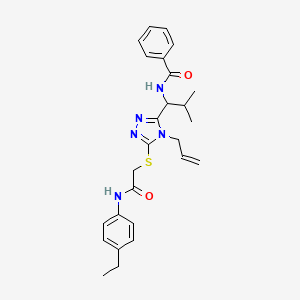 molecular formula C26H31N5O2S B4104088 N-{1-[4-allyl-5-({2-[(4-ethylphenyl)amino]-2-oxoethyl}thio)-4H-1,2,4-triazol-3-yl]-2-methylpropyl}benzamide 