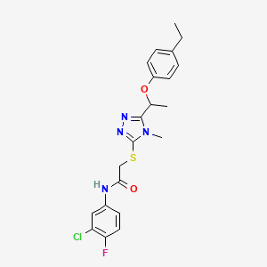 N-(3-chloro-4-fluorophenyl)-2-({5-[1-(4-ethylphenoxy)ethyl]-4-methyl-4H-1,2,4-triazol-3-yl}thio)acetamide