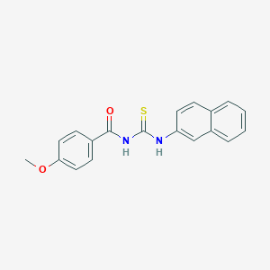 molecular formula C19H16N2O2S B410412 4-methoxy-N-(naphthalen-2-ylcarbamothioyl)benzamide 