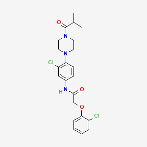 molecular formula C22H25Cl2N3O3 B4104121 N-[3-chloro-4-(4-isobutyryl-1-piperazinyl)phenyl]-2-(2-chlorophenoxy)acetamide 