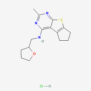 2-methyl-N-(tetrahydro-2-furanylmethyl)-6,7-dihydro-5H-cyclopenta[4,5]thieno[2,3-d]pyrimidin-4-amine hydrochloride