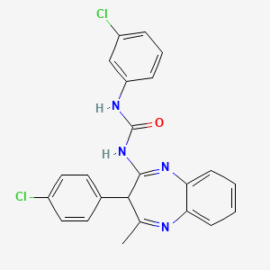molecular formula C23H18Cl2N4O B4104141 N-(3-chlorophenyl)-N'-[3-(4-chlorophenyl)-4-methyl-3H-1,5-benzodiazepin-2-yl]urea 