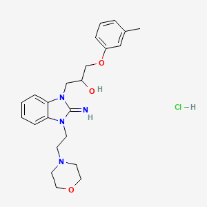 molecular formula C23H31ClN4O3 B4104144 1-{2-imino-3-[2-(4-morpholinyl)ethyl]-2,3-dihydro-1H-benzimidazol-1-yl}-3-(3-methylphenoxy)-2-propanol hydrochloride 