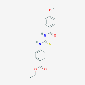 molecular formula C18H18N2O4S B410415 Ethyl 4-({[(4-methoxybenzoyl)amino]carbothioyl}amino)benzoate 