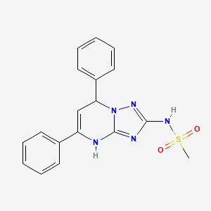 molecular formula C18H17N5O2S B4104152 N-(5,7-diphenyl-4,7-dihydro[1,2,4]triazolo[1,5-a]pyrimidin-2-yl)methanesulfonamide 
