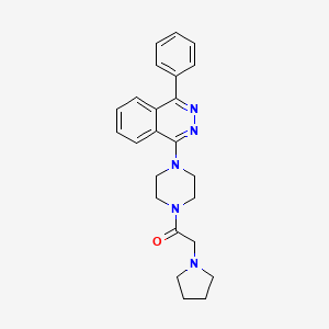 molecular formula C24H27N5O B4104181 1-phenyl-4-[4-(1-pyrrolidinylacetyl)-1-piperazinyl]phthalazine 