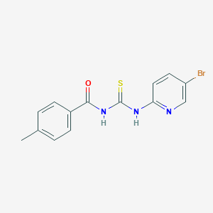 molecular formula C14H12BrN3OS B410420 N-[(5-bromopyridin-2-yl)carbamothioyl]-4-methylbenzamide 