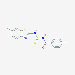 molecular formula C17H15N3OS2 B410422 1-(6-Methyl-benzothiazol-2-yl)-3-(4-methyl-benzoyl)-thiourea CAS No. 6389-77-1