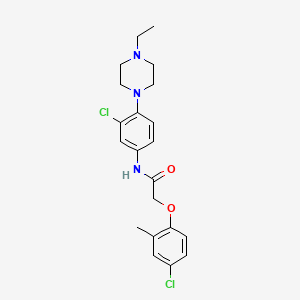 molecular formula C21H25Cl2N3O2 B4104220 N-[3-chloro-4-(4-ethyl-1-piperazinyl)phenyl]-2-(4-chloro-2-methylphenoxy)acetamide 