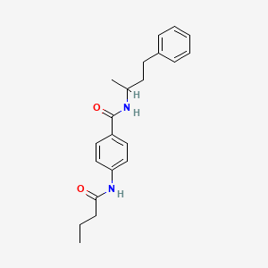 molecular formula C21H26N2O2 B4104222 4-(butyrylamino)-N-(1-methyl-3-phenylpropyl)benzamide 