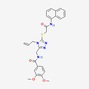 molecular formula C27H27N5O4S B4104224 N-[(4-allyl-5-{[2-(1-naphthylamino)-2-oxoethyl]thio}-4H-1,2,4-triazol-3-yl)methyl]-3,4-dimethoxybenzamide 
