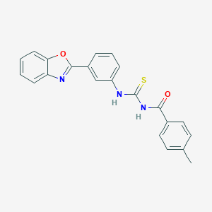 molecular formula C22H17N3O2S B410428 1-(3-Benzooxazol-2-yl-phenyl)-3-(4-methyl-benzoyl)-thiourea 