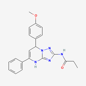 molecular formula C21H21N5O2 B4104306 N-[7-(4-methoxyphenyl)-5-phenyl-4,7-dihydro[1,2,4]triazolo[1,5-a]pyrimidin-2-yl]propanamide 