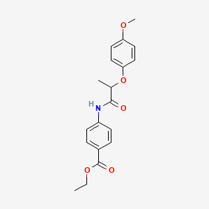 molecular formula C19H21NO5 B4104315 ethyl 4-{[2-(4-methoxyphenoxy)propanoyl]amino}benzoate 