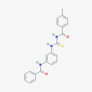 molecular formula C22H19N3O2S B410434 N-[3-({[(4-methylbenzoyl)amino]carbothioyl}amino)phenyl]benzamide 