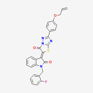 molecular formula C28H19FN4O3S B4104354 3-[2-[4-(allyloxy)phenyl]-6-oxo[1,3]thiazolo[3,2-b][1,2,4]triazol-5(6H)-ylidene]-1-(2-fluorobenzyl)-1,3-dihydro-2H-indol-2-one 