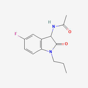 molecular formula C13H15FN2O2 B4104356 N-(5-fluoro-2-oxo-1-propyl-2,3-dihydro-1H-indol-3-yl)acetamide 