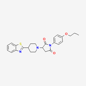 molecular formula C25H27N3O3S B4104364 3-[4-(1,3-benzothiazol-2-yl)-1-piperidinyl]-1-(4-propoxyphenyl)-2,5-pyrrolidinedione 