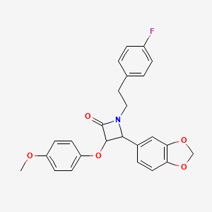 4-(1,3-benzodioxol-5-yl)-1-[2-(4-fluorophenyl)ethyl]-3-(4-methoxyphenoxy)-2-azetidinone