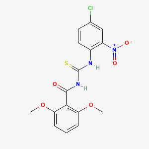 molecular formula C16H14ClN3O5S B4104413 N-{[(4-chloro-2-nitrophenyl)amino]carbonothioyl}-2,6-dimethoxybenzamide 