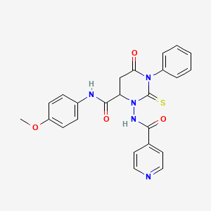 3-(isonicotinoylamino)-N-(4-methoxyphenyl)-6-oxo-1-phenyl-2-thioxohexahydro-4-pyrimidinecarboxamide