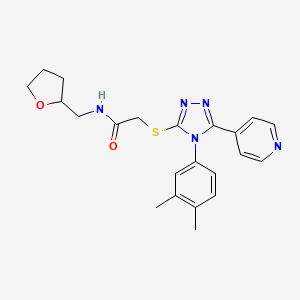 2-{[4-(3,4-dimethylphenyl)-5-(4-pyridinyl)-4H-1,2,4-triazol-3-yl]thio}-N-(tetrahydro-2-furanylmethyl)acetamide