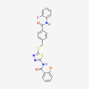 molecular formula C23H16BrFN4O2S2 B4104434 2-bromo-N-{5-[(4-{[(2-fluorophenyl)amino]carbonyl}benzyl)thio]-1,3,4-thiadiazol-2-yl}benzamide 