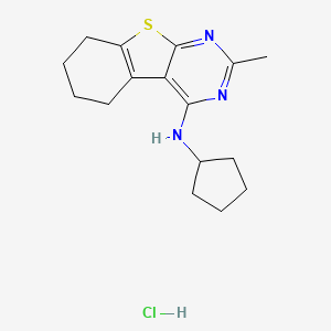 molecular formula C16H22ClN3S B4104437 N-cyclopentyl-2-methyl-5,6,7,8-tetrahydro[1]benzothieno[2,3-d]pyrimidin-4-amine hydrochloride 