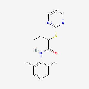 N-(2,6-dimethylphenyl)-2-(2-pyrimidinylthio)butanamide