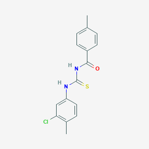 molecular formula C16H15ClN2OS B410446 N-[(3-chloro-4-methylphenyl)carbamothioyl]-4-methylbenzamide 