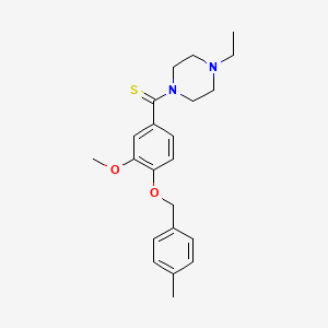 molecular formula C22H28N2O2S B4104469 1-ethyl-4-({3-methoxy-4-[(4-methylbenzyl)oxy]phenyl}carbonothioyl)piperazine 