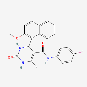 molecular formula C23H20FN3O3 B4104485 N-(4-fluorophenyl)-4-(2-methoxy-1-naphthyl)-6-methyl-2-oxo-1,2,3,4-tetrahydro-5-pyrimidinecarboxamide 