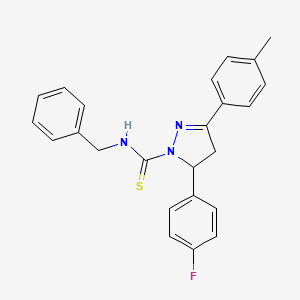 molecular formula C24H22FN3S B4104493 N-benzyl-5-(4-fluorophenyl)-3-(4-methylphenyl)-4,5-dihydro-1H-pyrazole-1-carbothioamide 